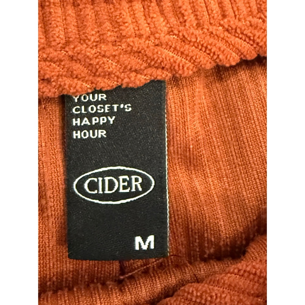 CIDER Corduroy Wide Leg Jumpsuit Overall Women M Orange Boho Hippie Cottage Core - Picture 6 of 10
